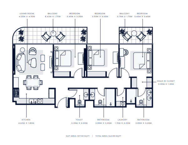 3 BHK Floor Plan